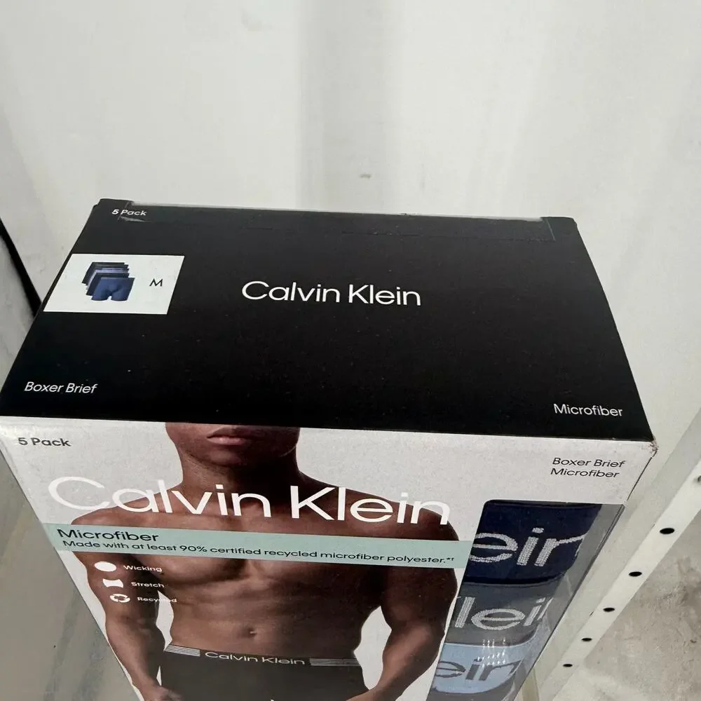 Calvin Klein Iron Flex Boxer Briefs Mens M Multicolor 5pc Microfiber